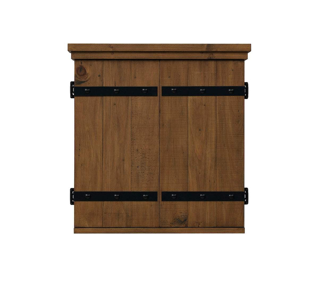 American Heritage Gateway dartboard cabinet made of reclaimed wood with industrial style.