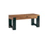 Knoxville Multi-functional Storage Bench with acacia wood top and black metal legs, featuring a hidden storage compartment under the seat.