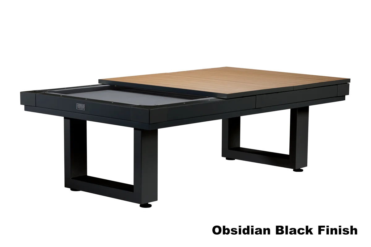 Lanai pool table dining top in Obsidian Black finish designed by American Heritage.