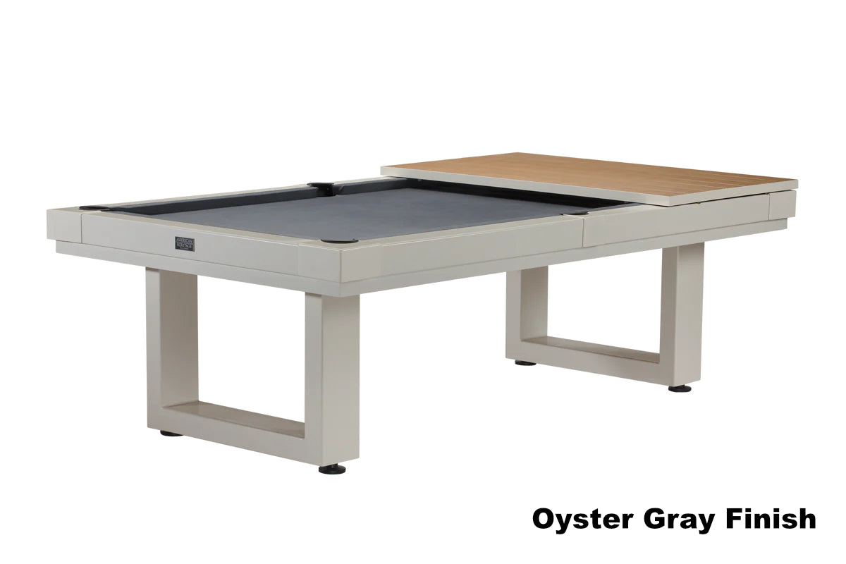 American Heritage dining top in Oyster Gray for outdoor Lanai pool table.