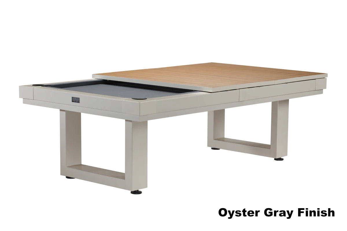 Lanai pool table dining top in Oyster Gray finish designed by American Heritage.