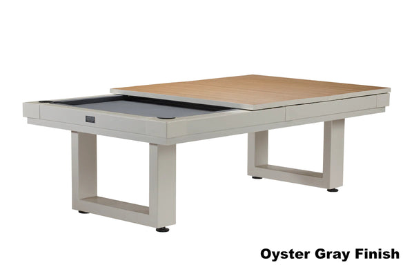 Lanai pool table dining top in Oyster Gray finish designed by American Heritage.