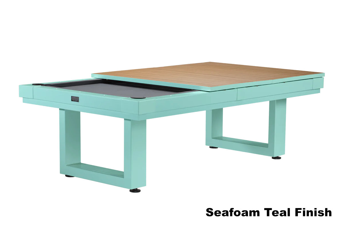 Lanai pool table dining top in Seafoam Teal finish designed by American Heritage.