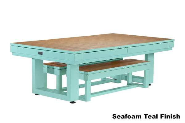 American Heritage Lanai dining top for outdoor pool table in Seafoam Teal.