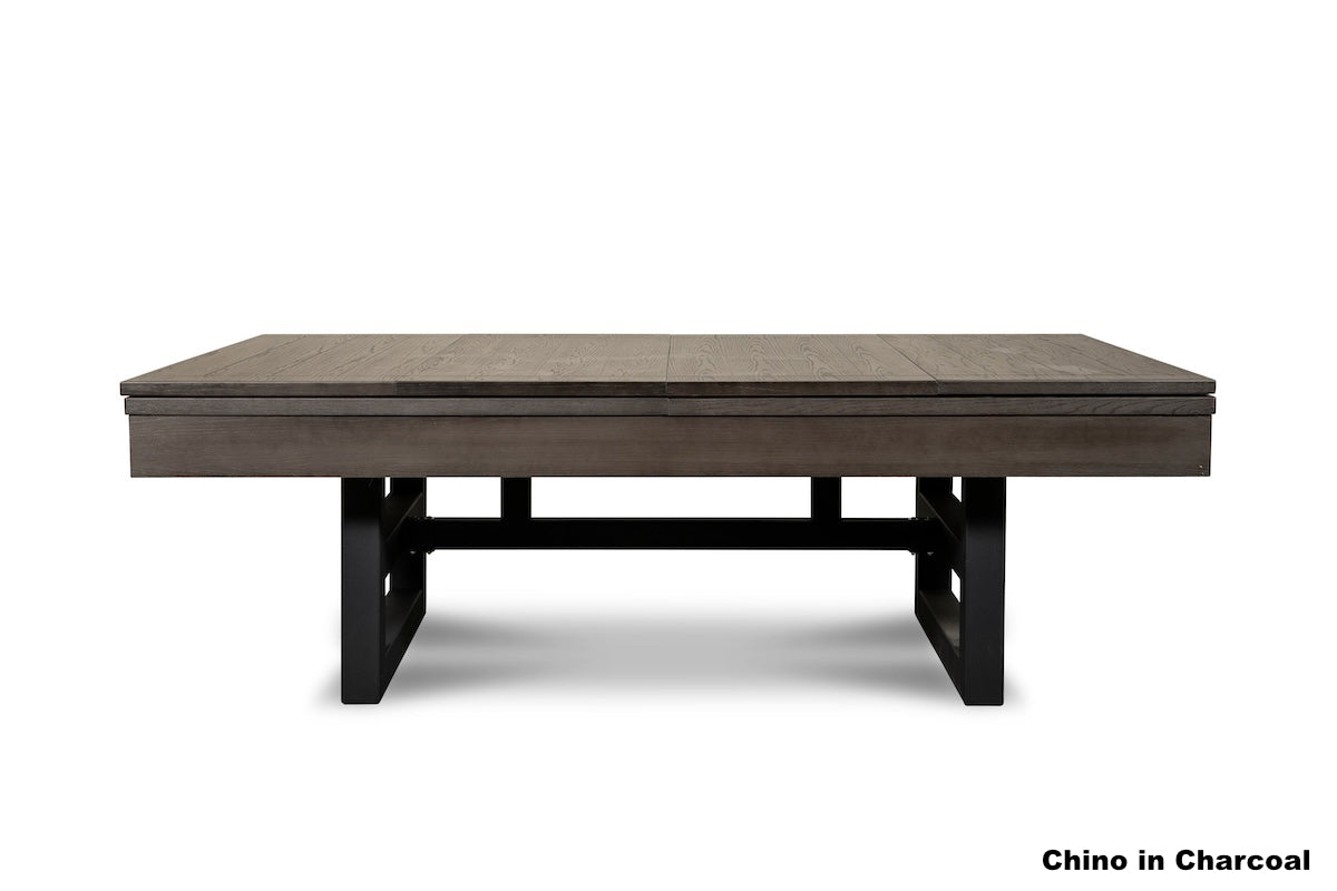 Dining top on Chino pool table in Charcoal.