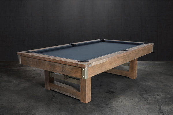 Nixon Bryant Slate Pool Table | Weathered Natural Finish with Metal Legs | Dining Top Option
