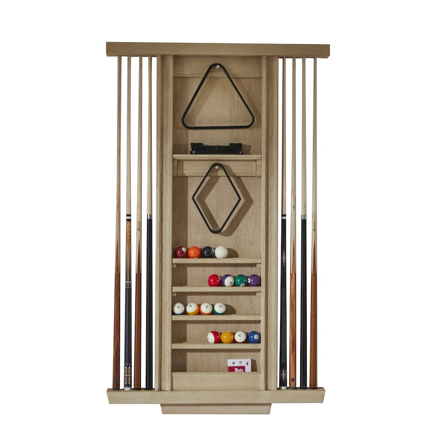 Port Royal 8-cue rack in White Oak finish by American Heritage.