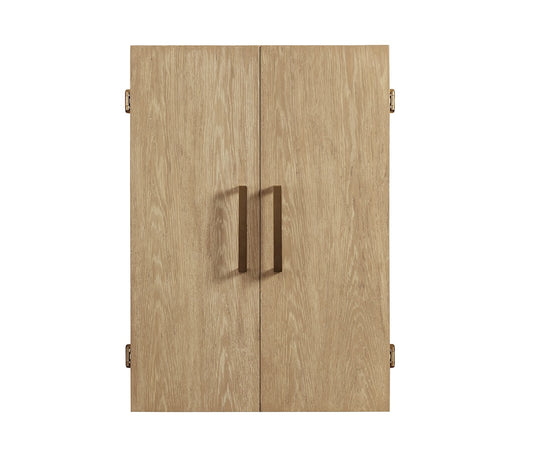 American Heritage Port Royal dartboard cabinet with dartboard inside.