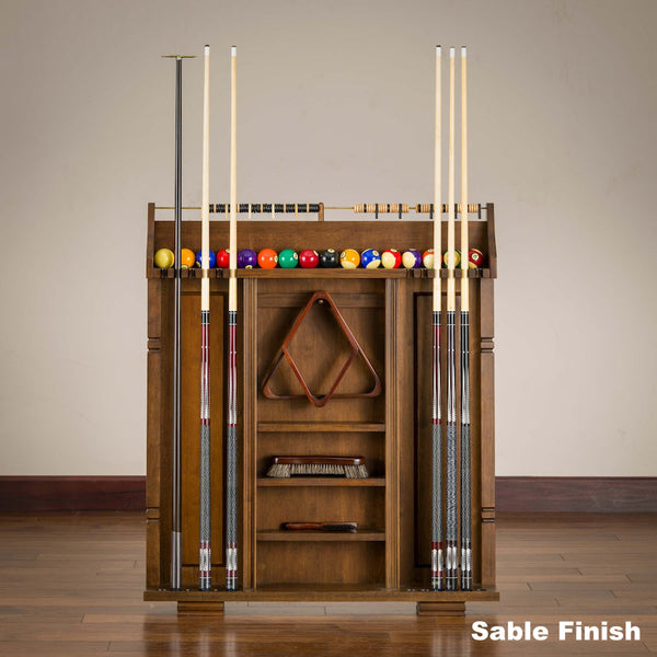 Providence solid-wood pool cue rack by American Heritage finished in Sable.