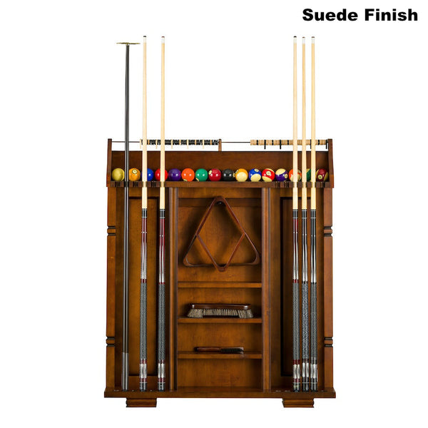 Providence solid-wood pool cue rack by American Heritage finished in Suede.