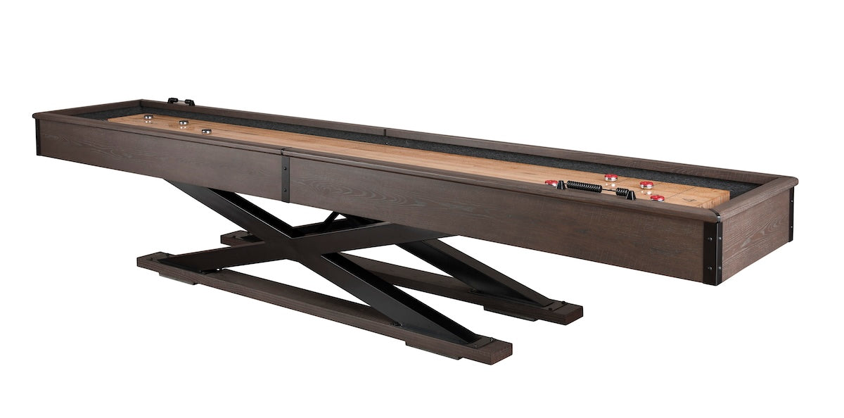 The Quest shuffleboard table in Glacier finish by American Heritage.