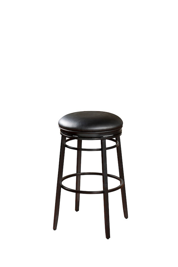 The Silvano stool in a Black metal finish against a white background designed and manufactured by American Heritage.