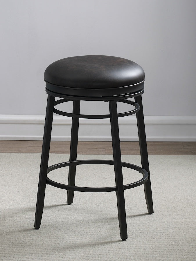 An American Heritage dual height Silvano stool in a Black metal finish.