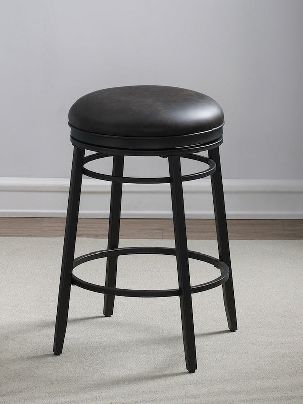 An American Heritage dual height Silvano stool in a Black metal finish.