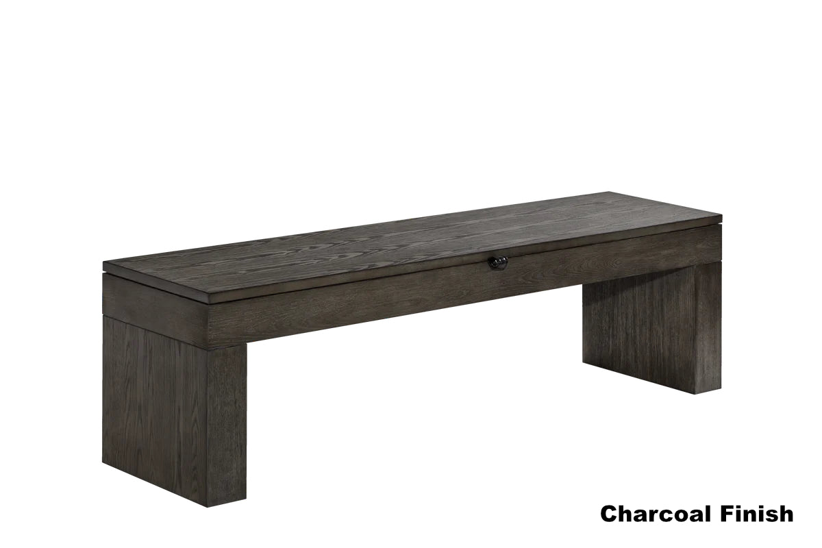 American Heritage Vancouver dining storage bench in Charcoal finish.