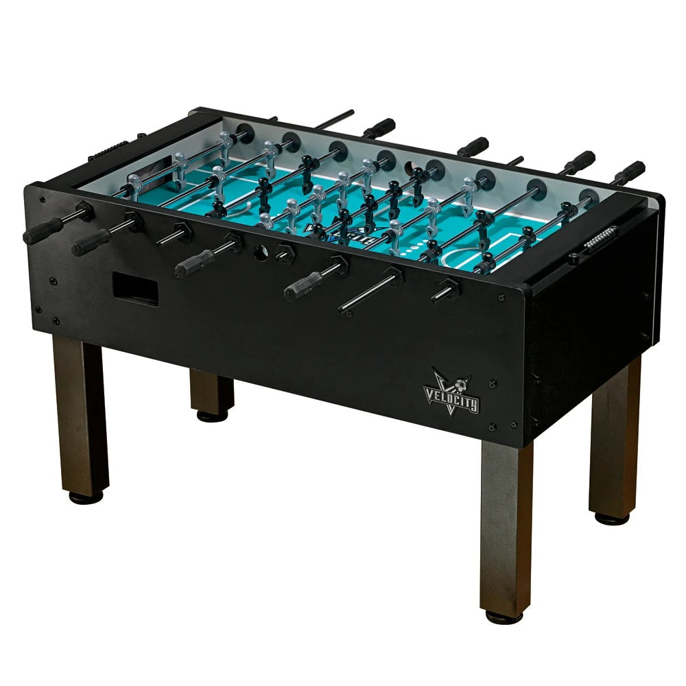 Velocity foosball table in Black designed by American Heritage.