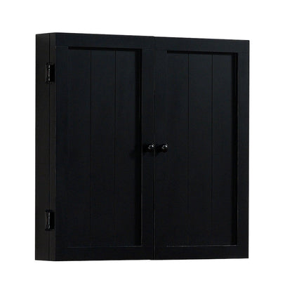 Angled view of the Vienna dartboard cabinet by American Heritage.