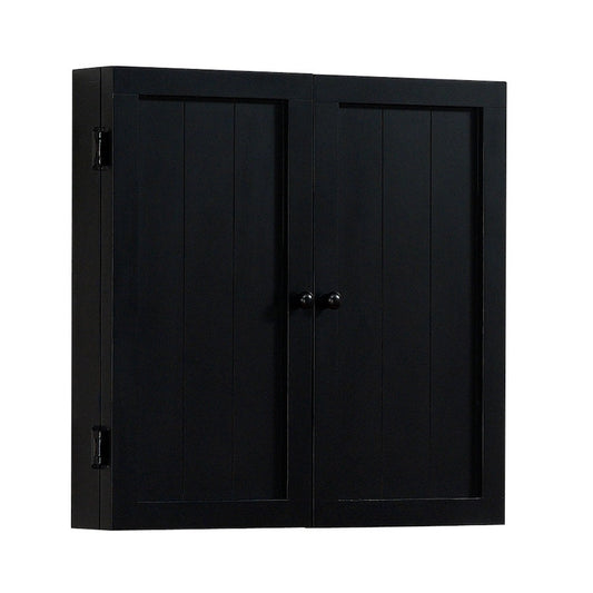 Angled view of the Vienna dartboard cabinet by American Heritage.