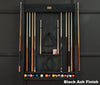 American Heritage Alta rack in Black Ash - storage 12 pool cues with accessories.