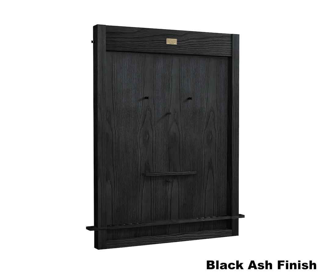 12-cue Alta rack - designed by American Heritage for wall-mounting - finished in Black Ash.