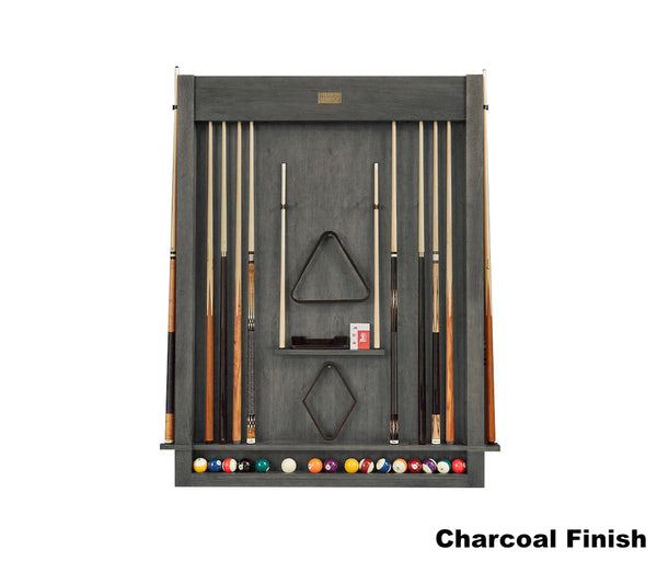 Wooden Alta 12-cue billiard rack by American Heritage finished in Charcoal.