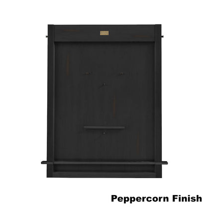 American Heritage Alta cue rack with storage for 12 cues - Peppercorn finish.
