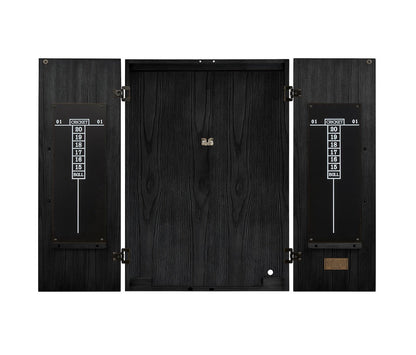 American Heritage Alta dartboard cabinet with a Black Ash finish.