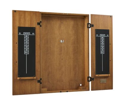 The Alta dartboard cabinet in Brushed Walnut - an American Heritage design.