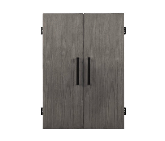 Alta Dartboard cabinet designed by American Heritage - Charcoal wood finish.
