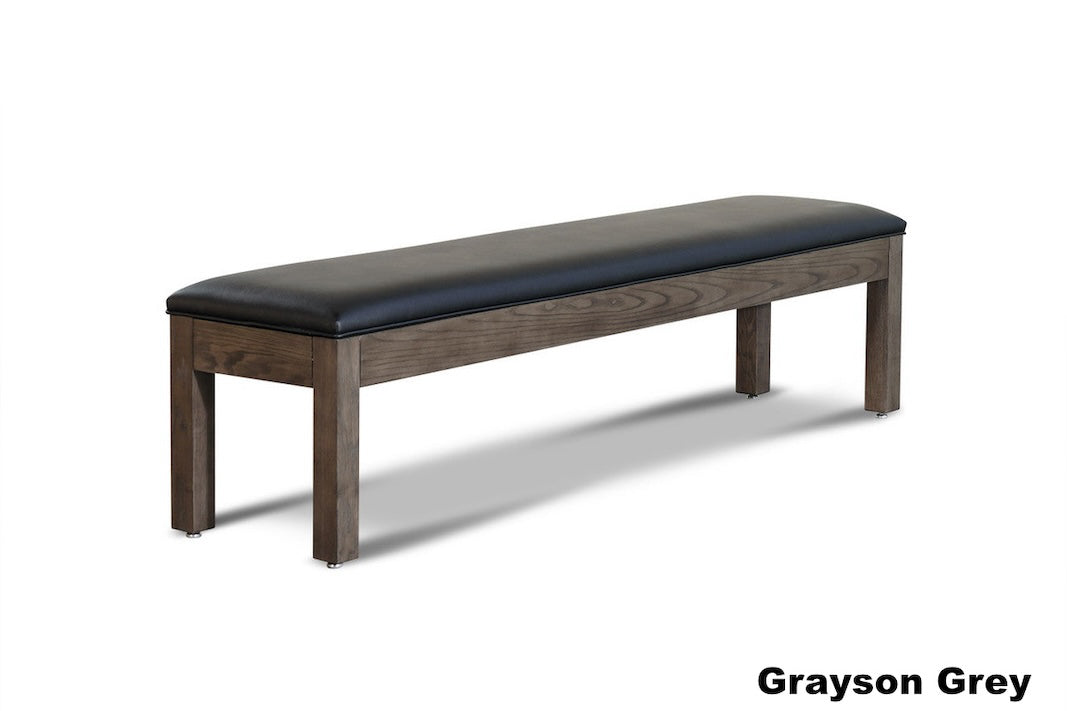 Nixon pool table bench in Grayson Grey finish.