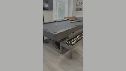 Isabella Manhattan Slate Pool Table In Charcoal |  Includes Premium Accessory Kit | Optional Dining Top