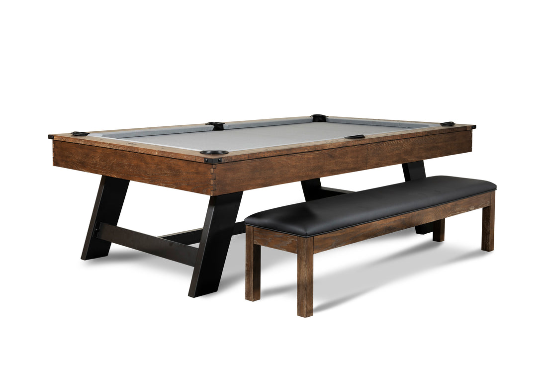 Nixon Hunter Slate Pool Table | Brushed Walnut with Metal Legs | Dining Top Option