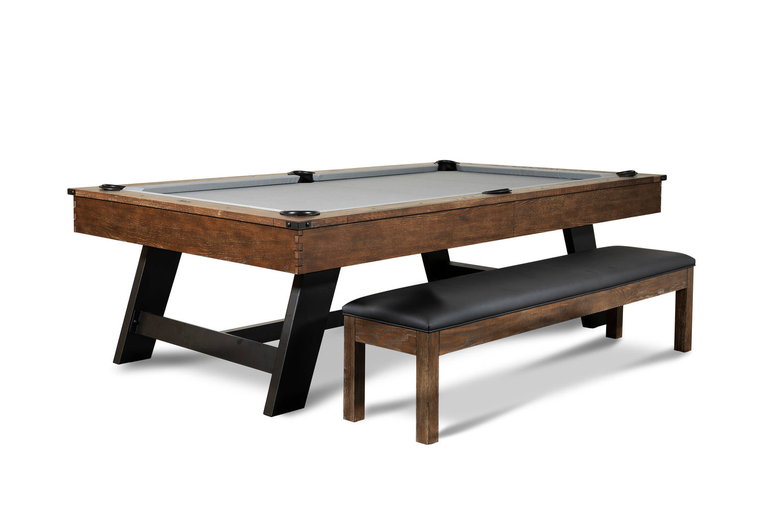 Nixon Hunter Slate Pool Table | Brushed Walnut with Metal Legs | Dining Top Option