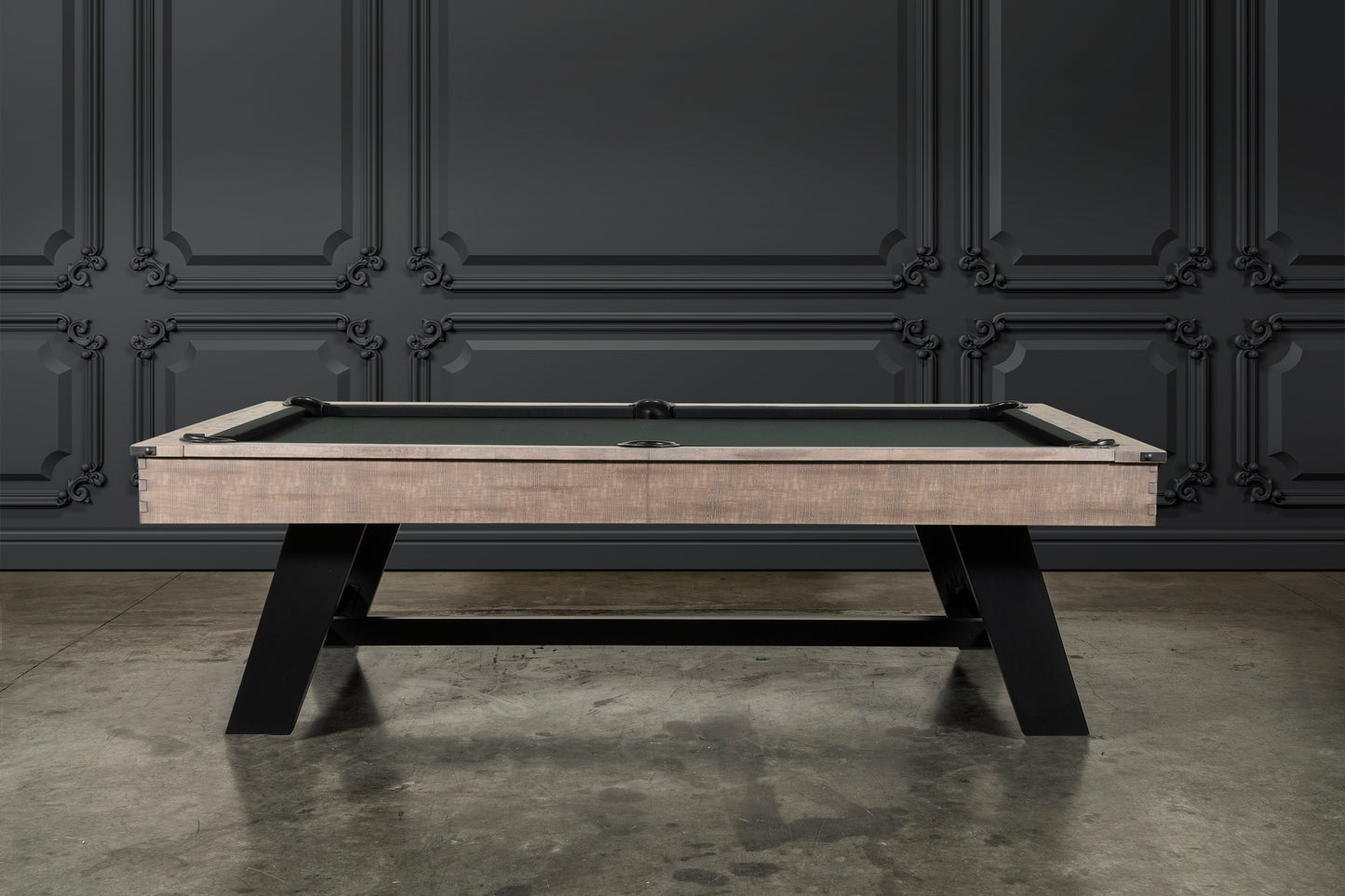 Nixon Hunter Slate Pool Table with Metal Legs in Antique Finish
