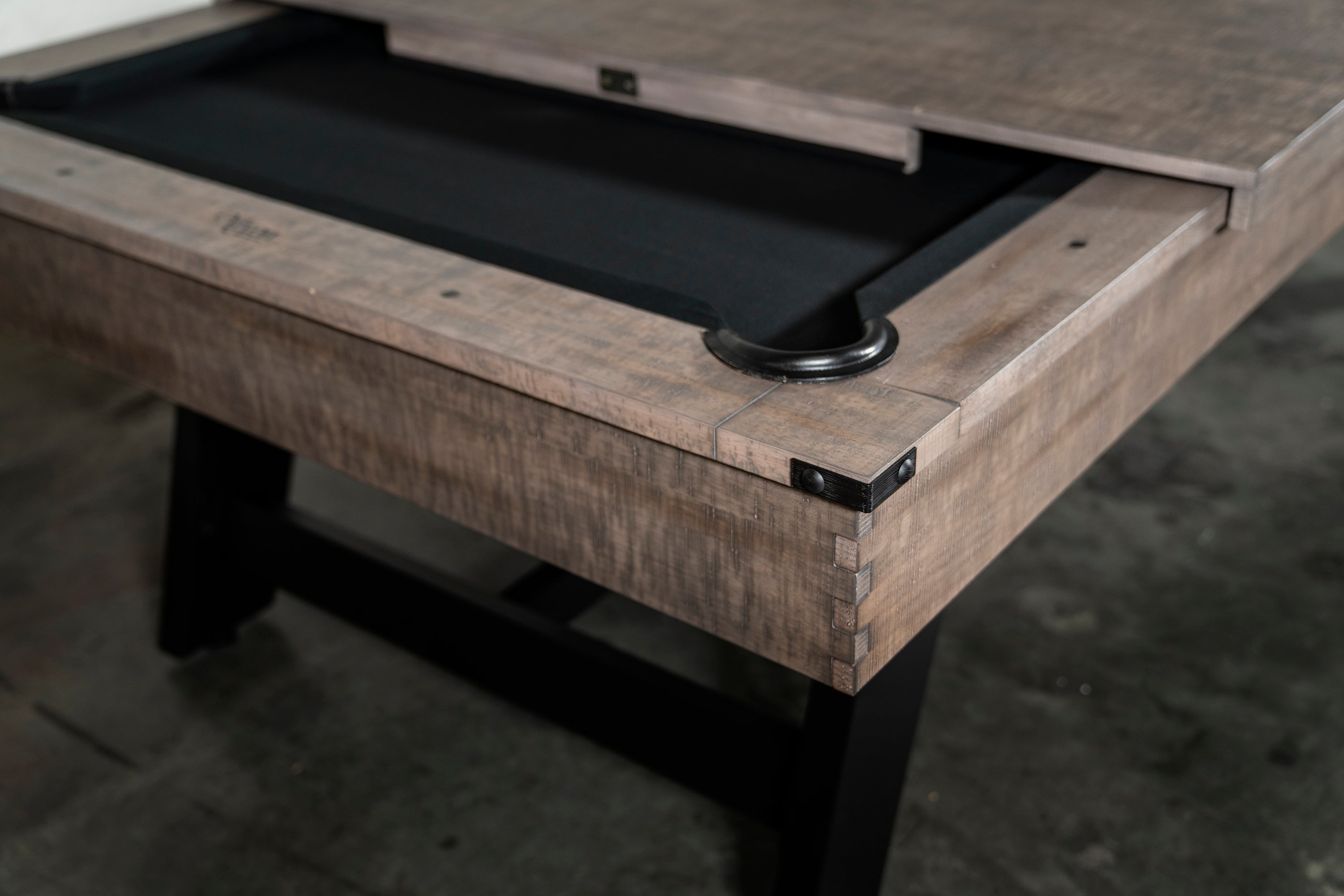 Nixon Hunter Slate Pool Table | Antique Finish with Metal Legs | Dining Top Option