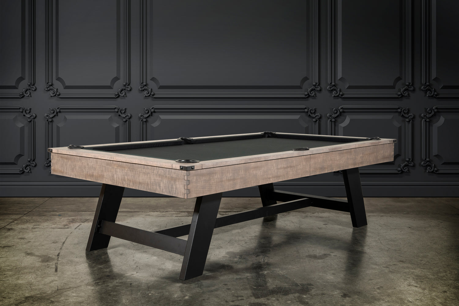 Nixon Hunter Slate Pool Table | Antique Finish with Metal Legs | Dining Top Option