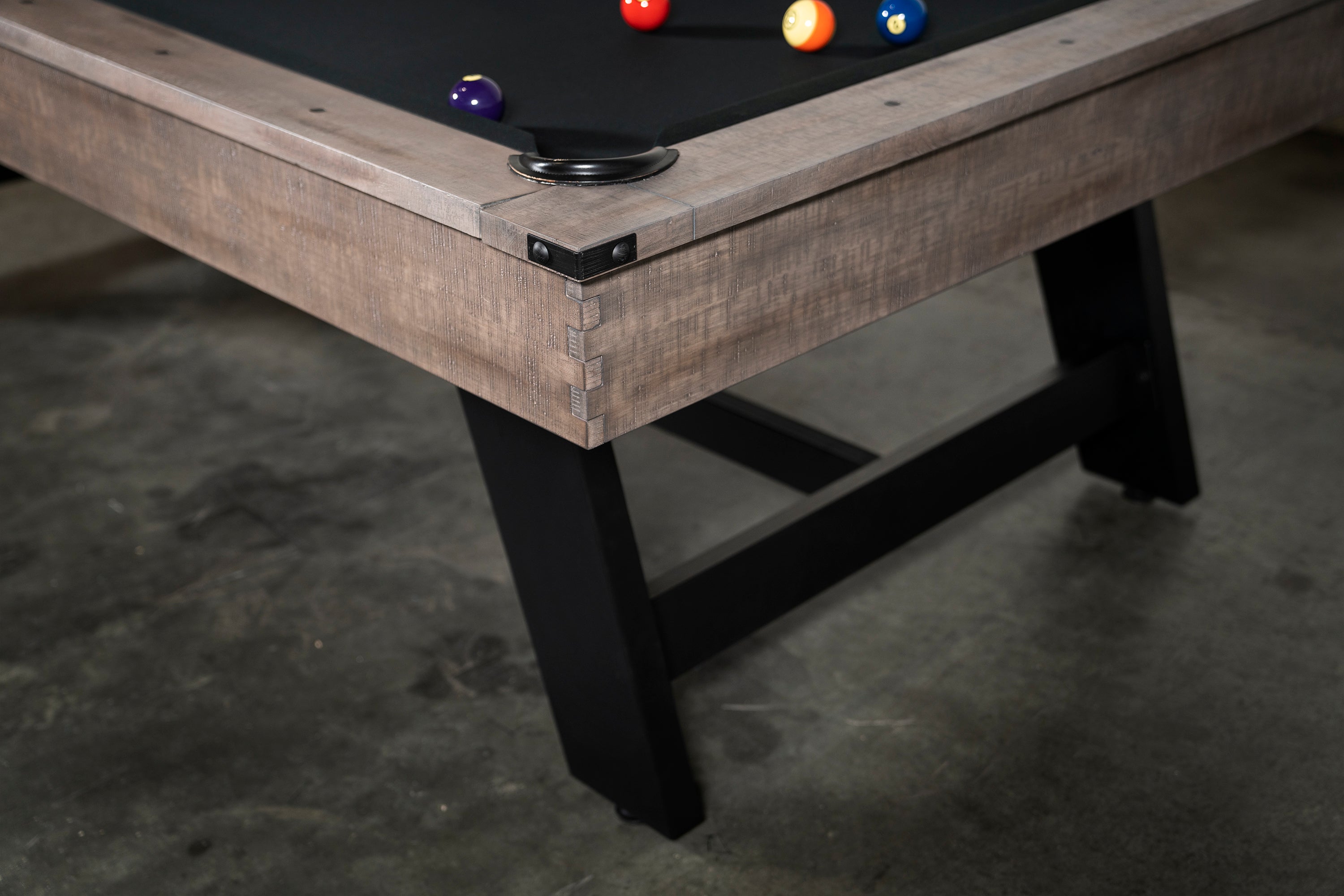 Nixon Hunter Slate Pool Table | Antique Finish with Metal Legs | Dining Top Option
