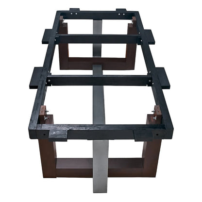 The frame of the Abbey pool table by American Heritage without the slate top.