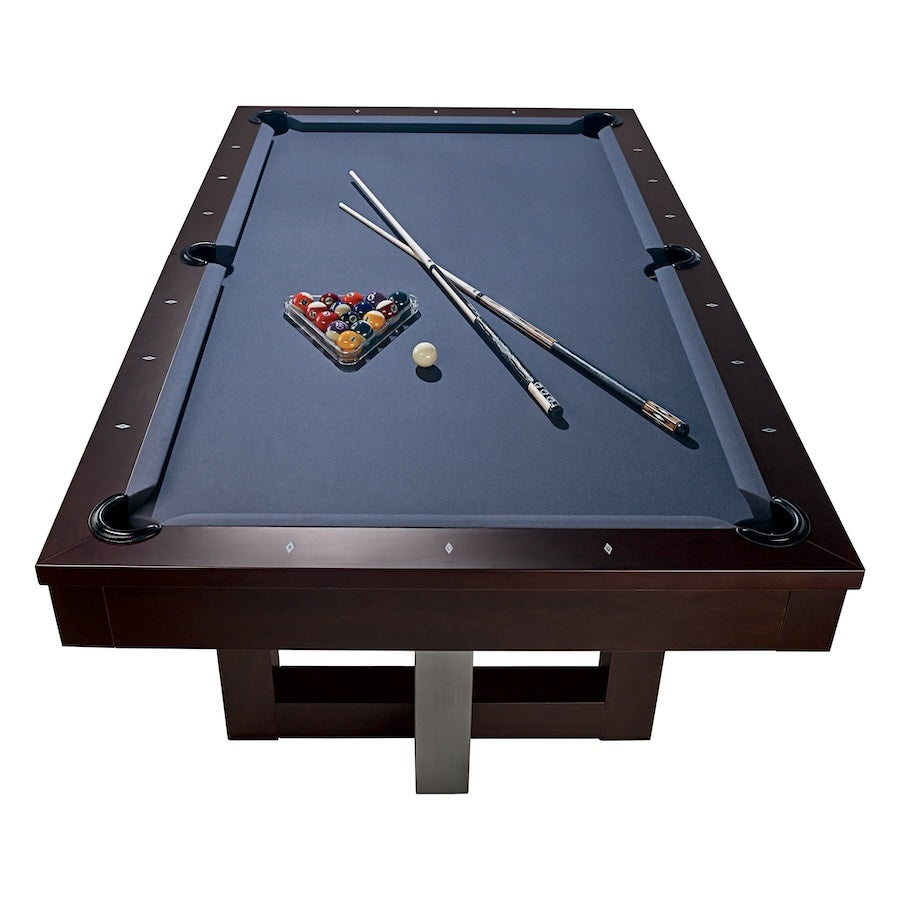 The Abbey pool table by American Heritage end view from an elevated position.
