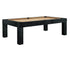 The Alta slate pool table designed by American Heritage with khaki-colored felt and a Black Ash wood finish.