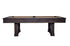 Side view of the Farmhouse slate pool table designed by American Heritage in khaki felt color and a Cappuccino finish.