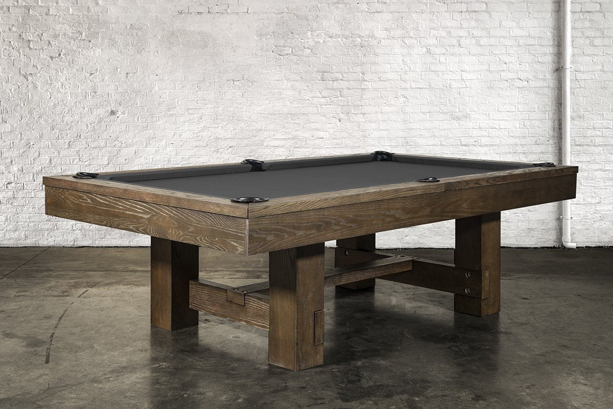 Iron Smyth Bruiser 8' Slate Pool Table In Brownwash With Free 32-Piece Premium Accessory Kit - The Family Game Room