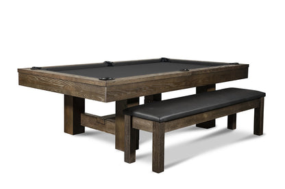 Iron Smyth Bruiser 8' Slate Pool Table In Brownwash With Free 32-Piece Premium Accessory Kit - The Family Game Room