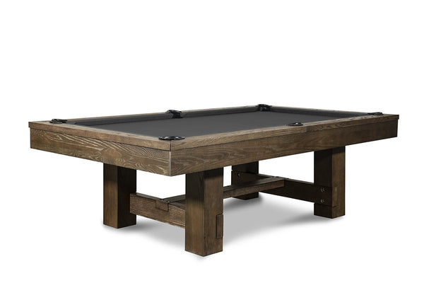 Iron Smyth Bruiser 8' Slate Pool Table In Brownwash With Free 32-Piece Premium Accessory Kit - The Family Game Room