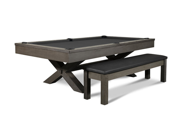 Iron Smyth Crossbones 8' Slate Pool Table in Charcoal with FREE Premium 32-Piece Accessory Kit - The Family Game Room