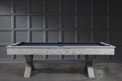 Iron Smyth Crossbones 8' Slate Pool Table in Whitewash with FREE Premium 32-Piece Accessory Kit - The Family Game Room