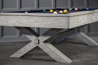 Iron Smyth Crossbones 8' Slate Pool Table in Whitewash with FREE Premium 32-Piece Accessory Kit - The Family Game Room