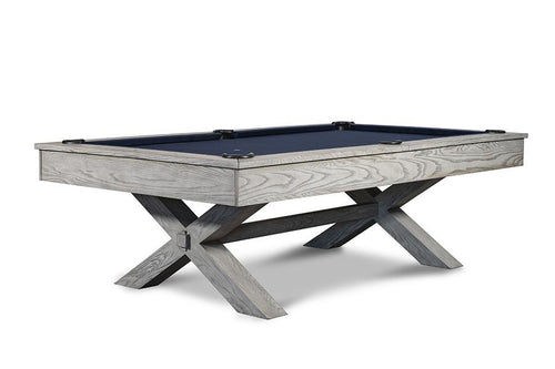 Iron Smyth Crossbones 8' Slate Pool Table in Whitewash with FREE Premium 32-Piece Accessory Kit - The Family Game Room