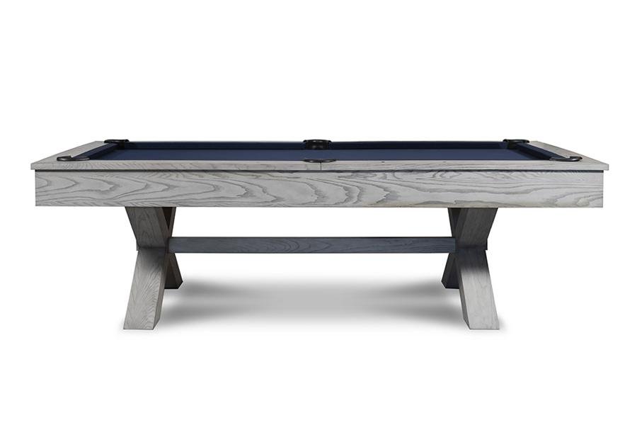 Iron Smyth Crossbones 8' Slate Pool Table in Whitewash with FREE Premium 32-Piece Accessory Kit - The Family Game Room