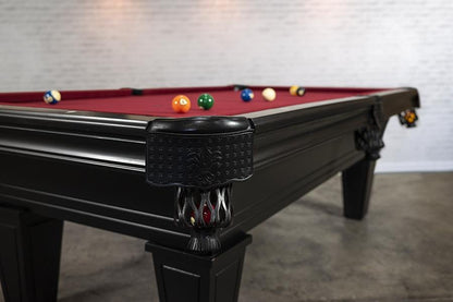 Iron Smyth Hunchback 8' Slate Pool Table In Black with FREE Premium 32-Piece Accessory Kit - The Family Game Room